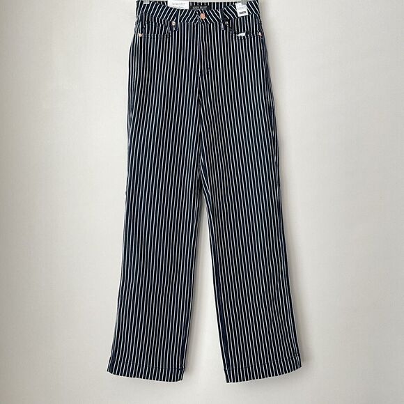 Judy Blue White Stripe Straight Fit Jeans High Rise Tummy Control 29 - Picture 3 of 10